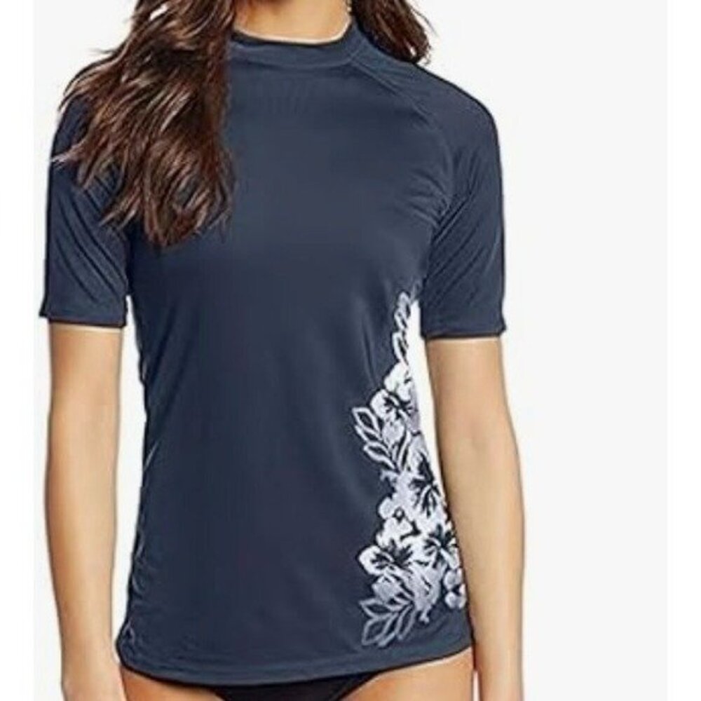 Kanu Surf Women Marina Upf 50+ Short Sleeve Gray Rashguard Workout Top Sz XS (0)